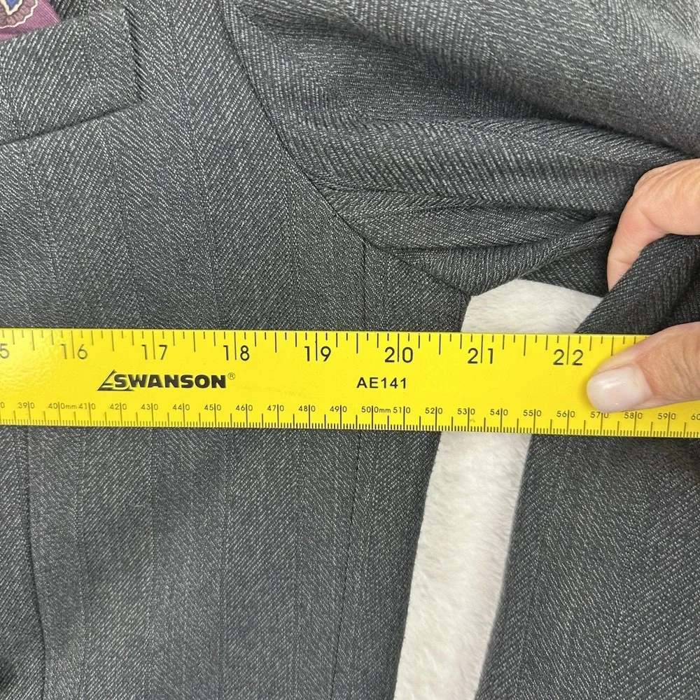 Hart Schaffner Marx‎ Mens 40R Double Breasted Black Herringbone Suit Jacket EUC
